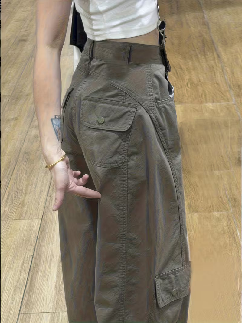 Women's American Retro Work Pants 2026 Spring Summer Autumn Winter New High-Waisted Petite Loose Wide-Leg Pants