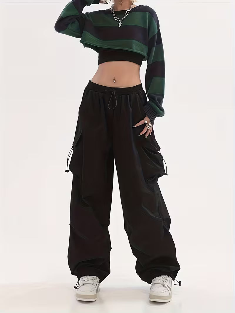 New Autumn And Winter Women'S American-Style Cargo Pants with Large Pockets