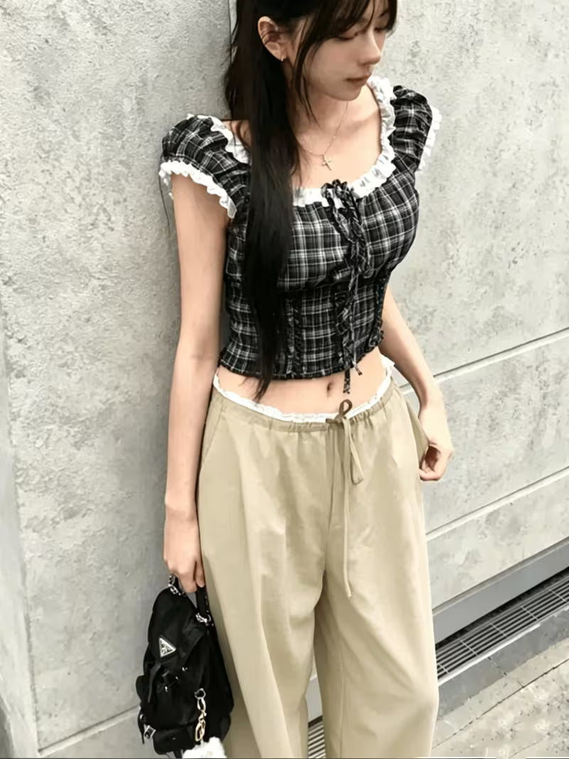 Women's High-Waist Drawstring Wide-Leg Pants