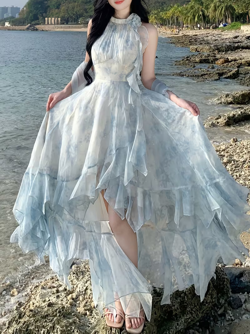 Summer French-Style Romantic Atmosphere Irregular Elegant Dress for Women