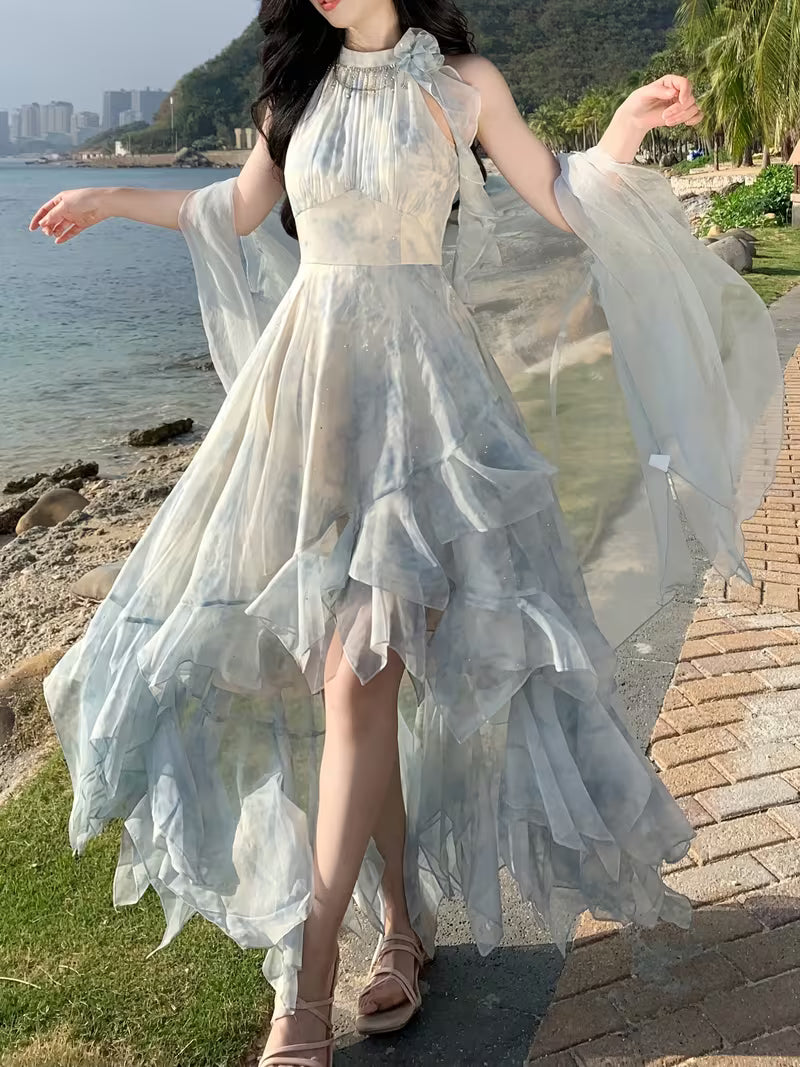 Summer French-Style Romantic Atmosphere Irregular Elegant Dress for Women