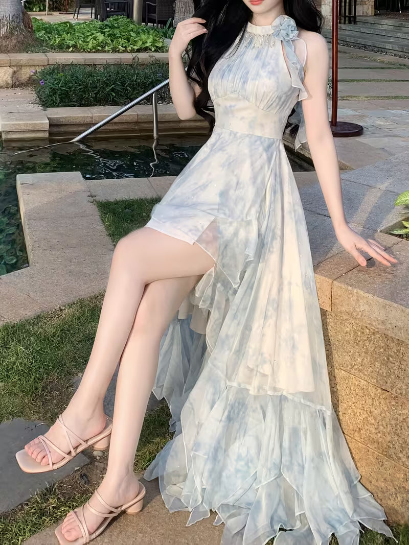 Summer French-Style Romantic Atmosphere Irregular Elegant Dress for Women