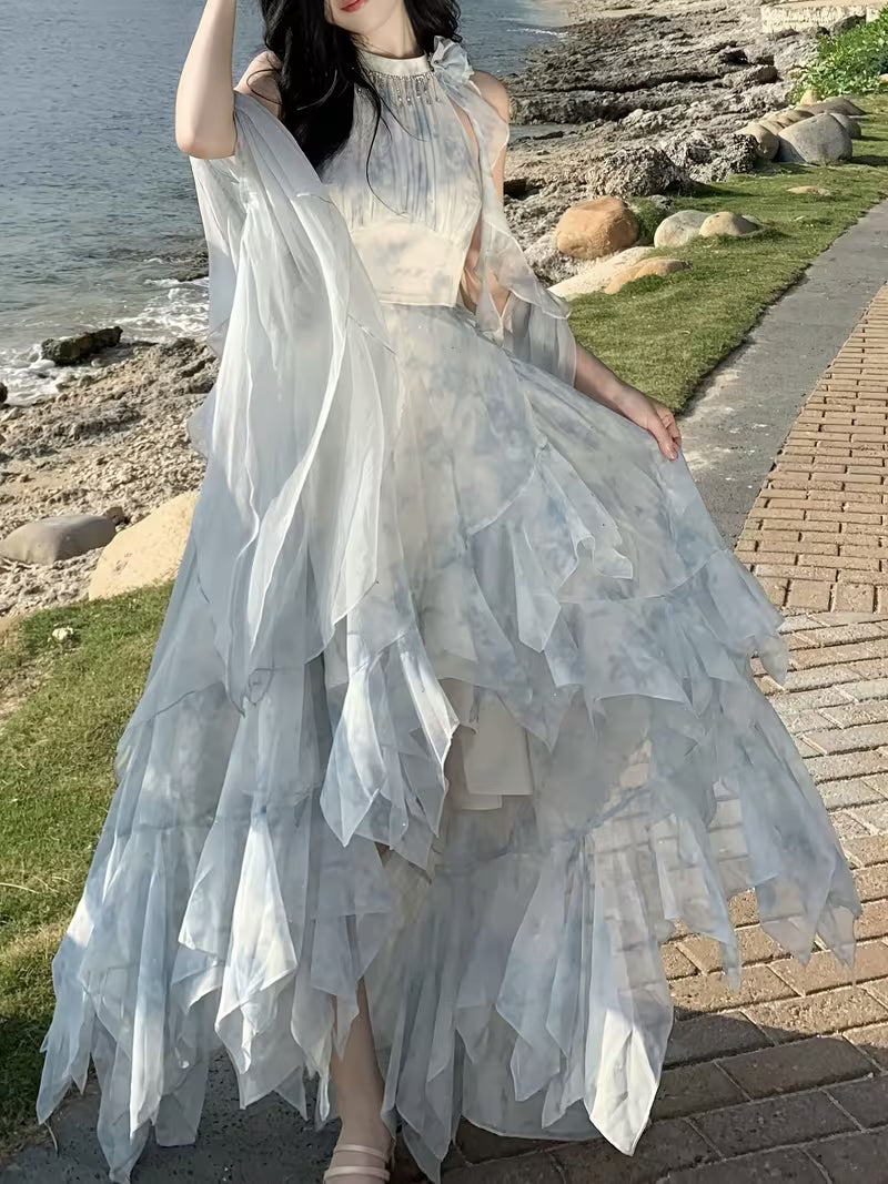 Summer French-Style Romantic Atmosphere Irregular Elegant Dress for Women
