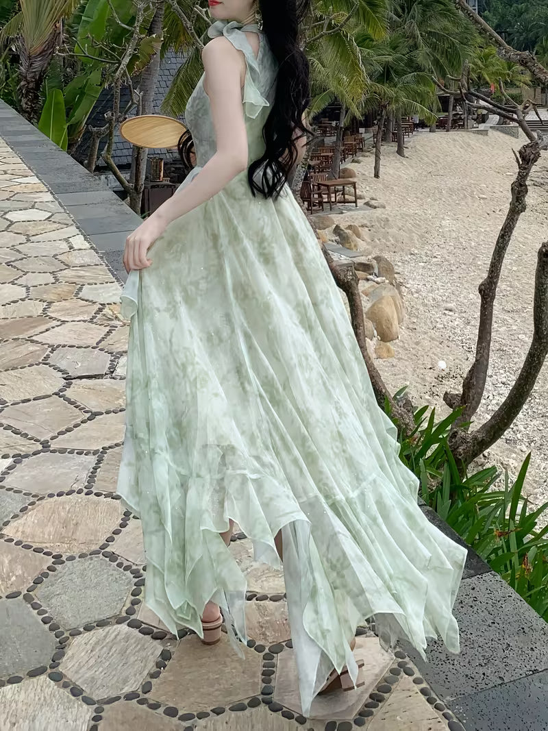 Summer French-Style Romantic Atmosphere Irregular Elegant Dress for Women