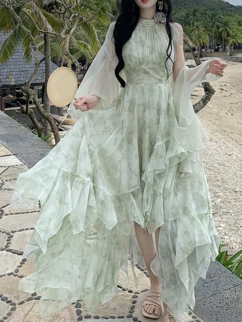Summer French-Style Romantic Atmosphere Irregular Elegant Dress for Women