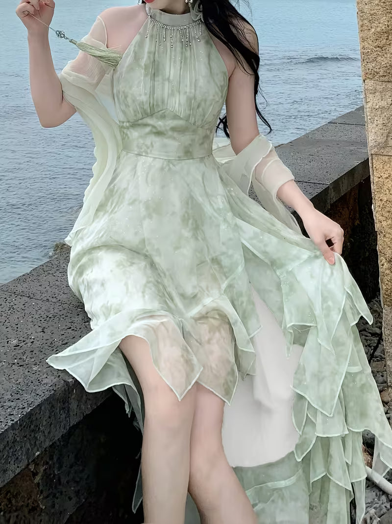 Summer French-Style Romantic Atmosphere Irregular Elegant Dress for Women