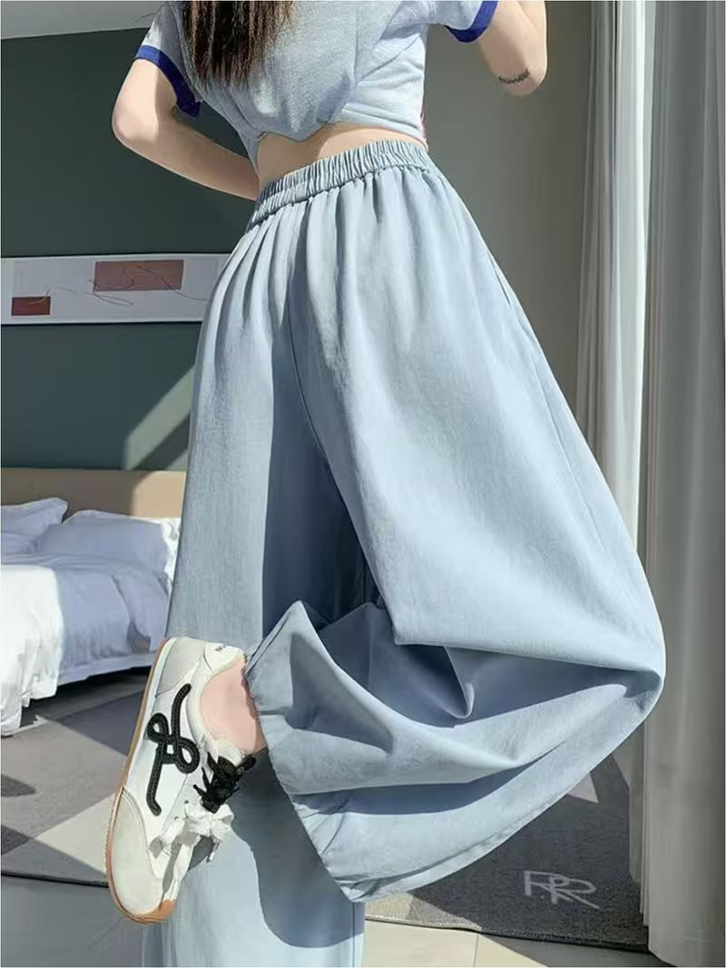 New Style Fairy-Like Draping Bloomers with Hook Embroidery, Long Pants for Ladies, Fashionable Casual Trousers, High-Waisted, Loose And Wide-Leg Pants