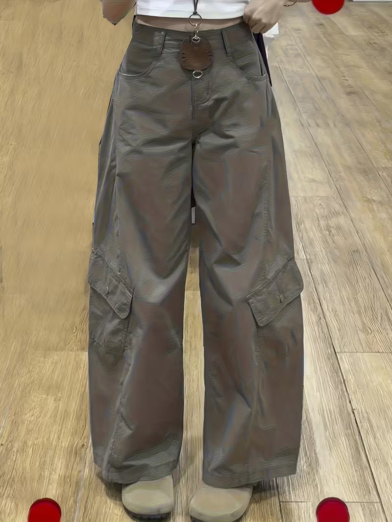 Women's American Retro Work Pants 2026 Spring Summer Autumn Winter New High-Waisted Petite Loose Wide-Leg Pants